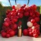 Red Balloon Garland Kits - Double Stuffed Red Balloons Arch Different Sizes 18In 12In 5In Translucent Wine Red Balloon Arch